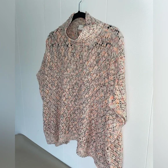 ANTHROPOLOGIE Akemi & Kin Hattie Multi Color Chunky Knit Poncho Sweater OS NWT - Picture 9 of 15